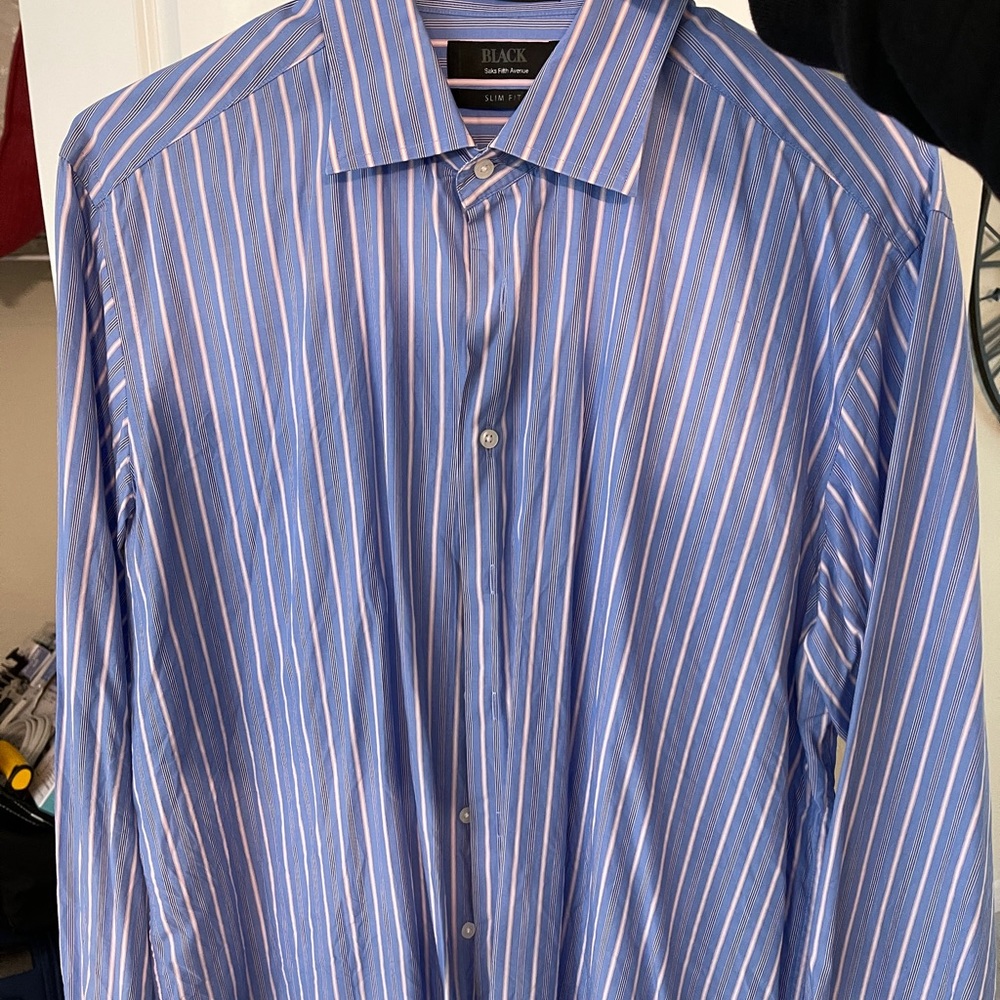 Men’s Black Saks Fifth Avenue Button Down Shirt